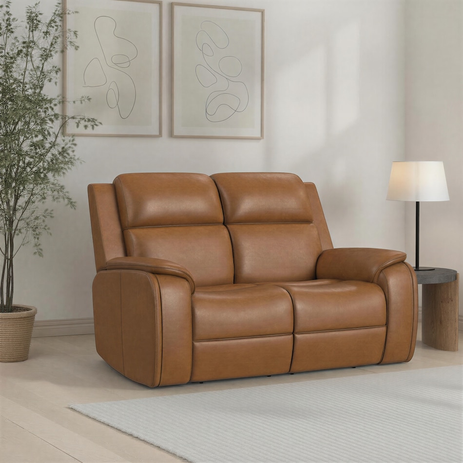zadie brown power leather reclining loveseat   