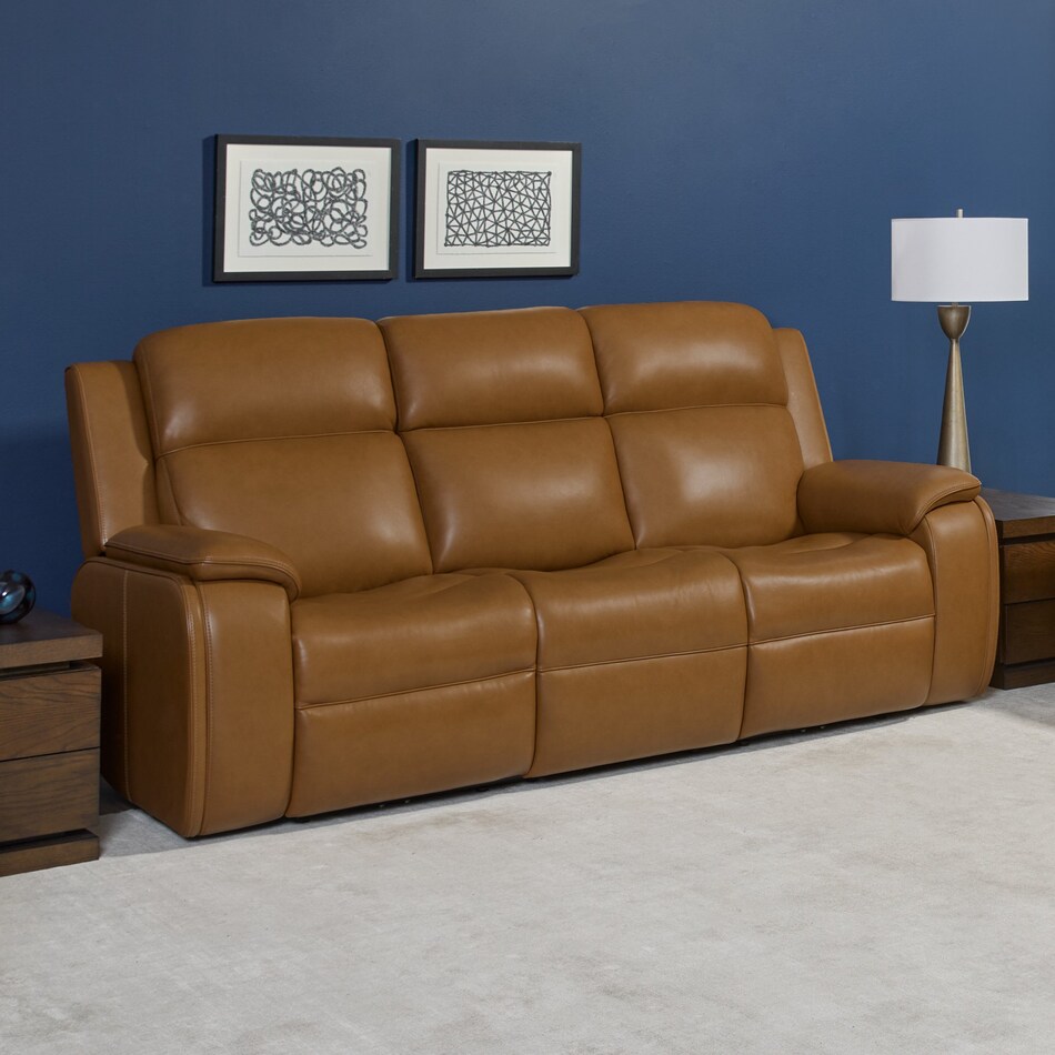 zadie brown power leather reclining sofa   