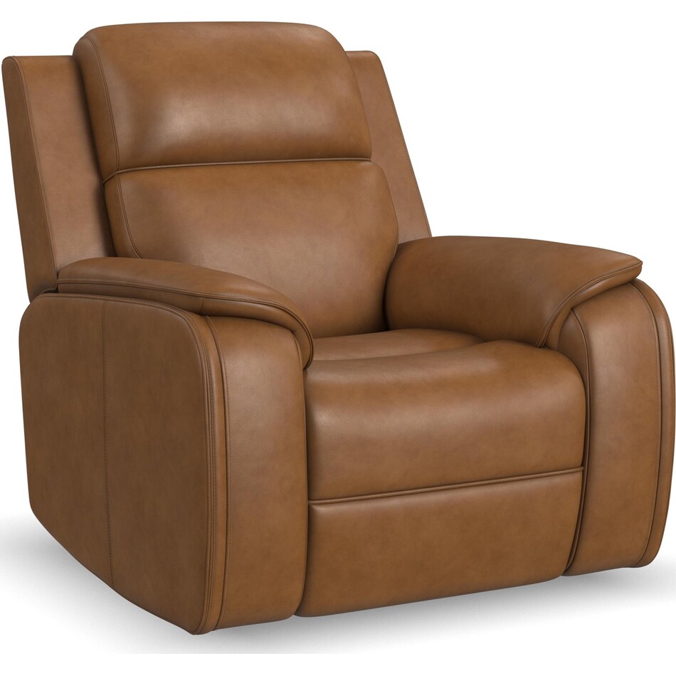 zadie camel power leather recliner   