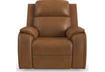 zadie camel power leather recliner   