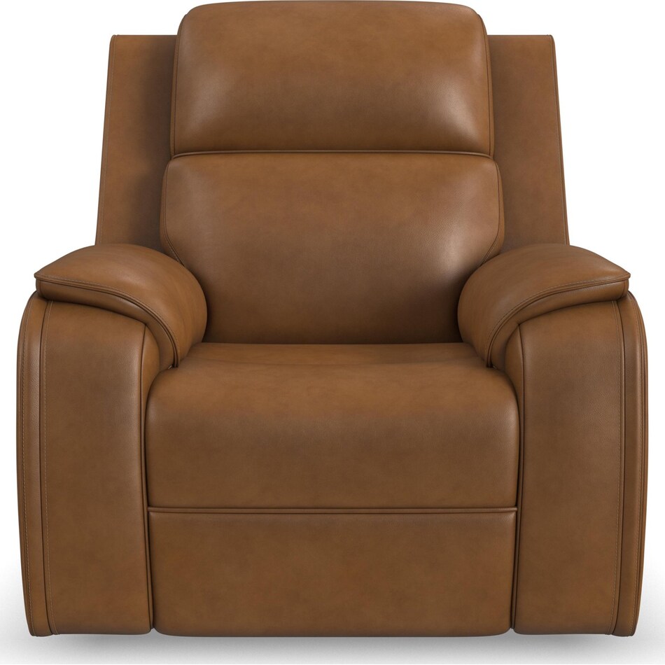 zadie camel power leather recliner   