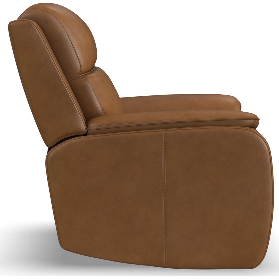 zadie camel power leather recliner   