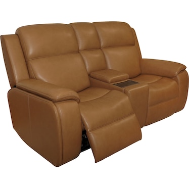 ZADIE LEATHER P5 RECLINING CONSOLE LOVESEAT WITH HEAT AND MASSAGE BY FLEXSTEEL