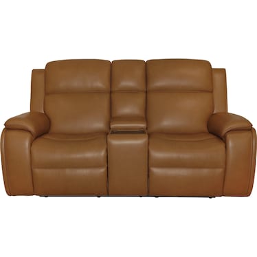ZADIE LEATHER P5 RECLINING CONSOLE LOVESEAT WITH HEAT AND MASSAGE BY FLEXSTEEL