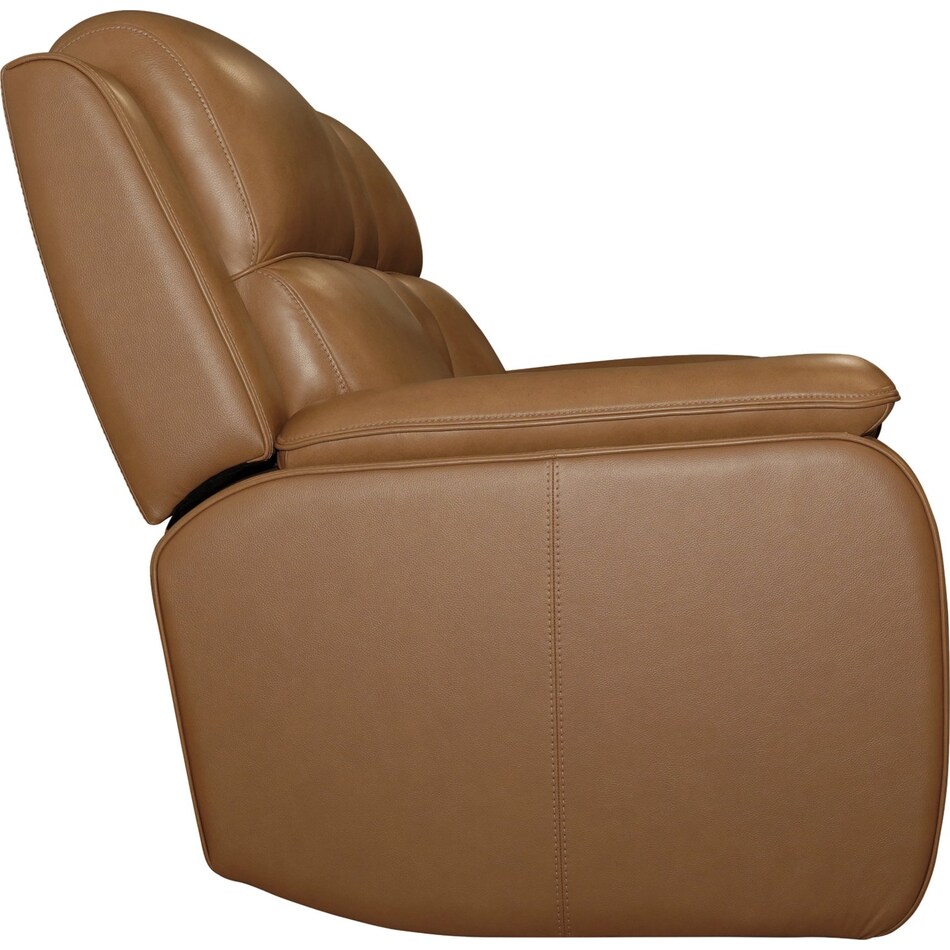 zadie camel power leather reclining console loveseat   
