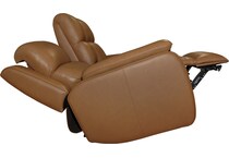 zadie camel power leather reclining console loveseat   