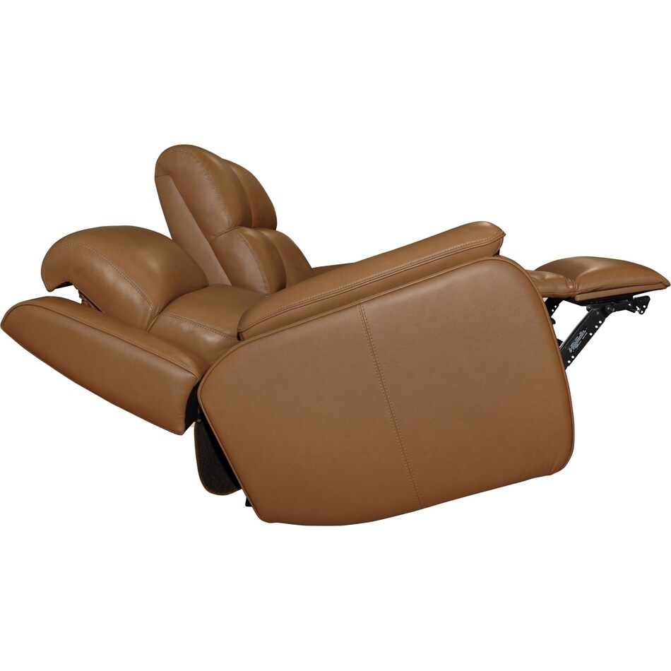 zadie camel power leather reclining console loveseat   