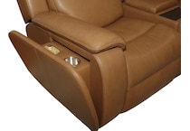 zadie camel power leather reclining console loveseat   