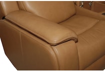zadie camel power leather reclining console loveseat   