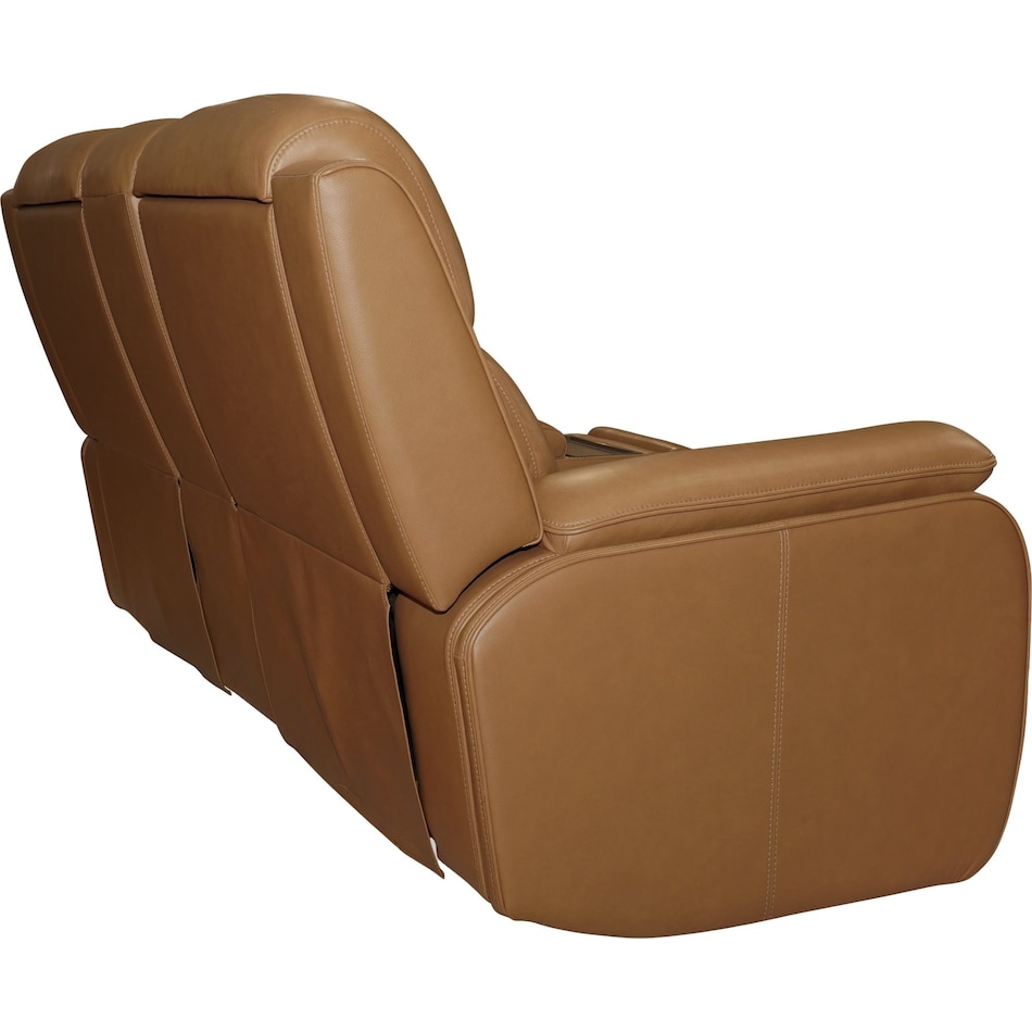 zadie camel power leather reclining console loveseat   
