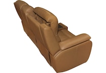zadie camel power leather reclining console loveseat   