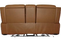zadie camel power leather reclining console loveseat   