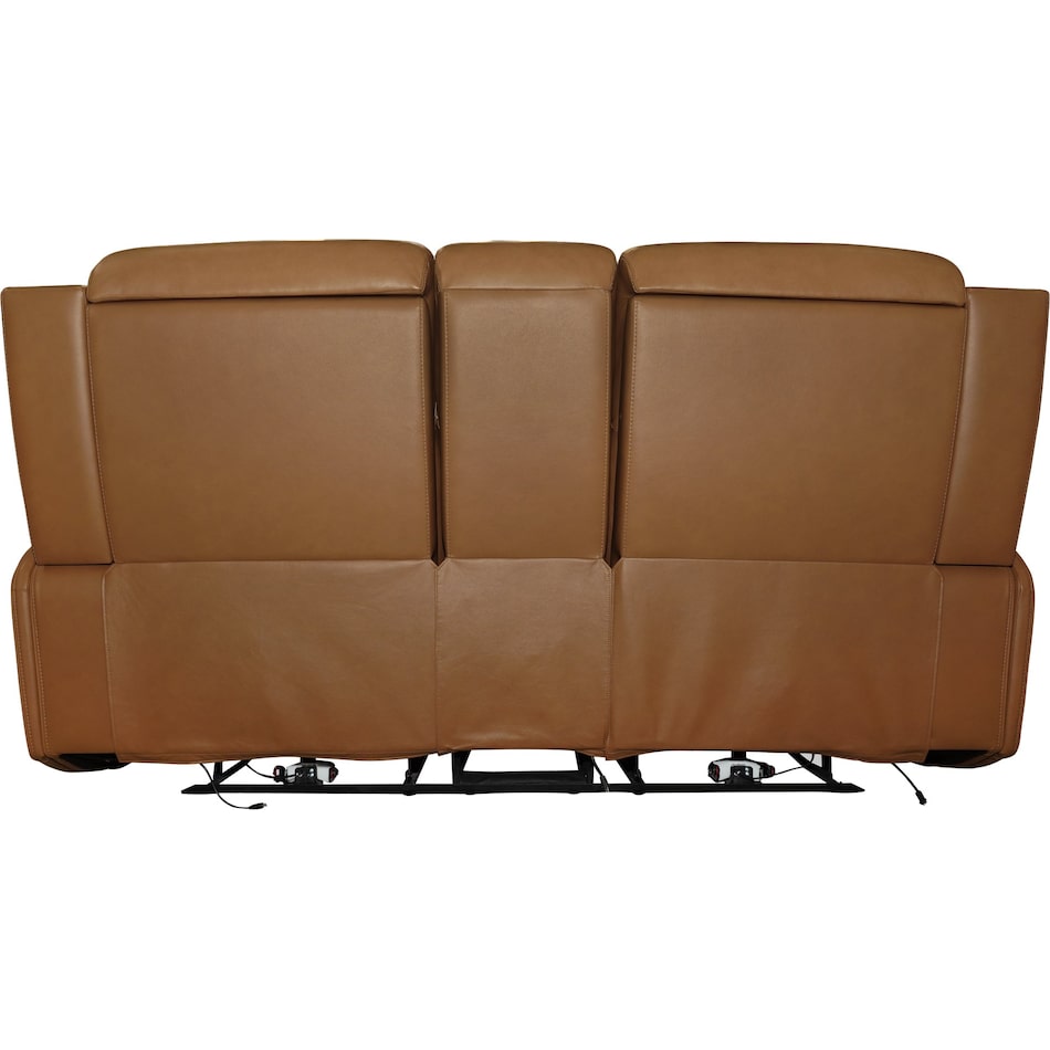 zadie camel power leather reclining console loveseat   