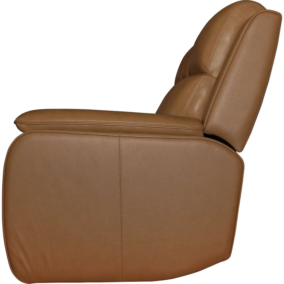 zadie camel power leather reclining console loveseat   