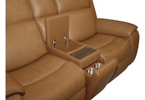 zadie camel power leather reclining console loveseat   