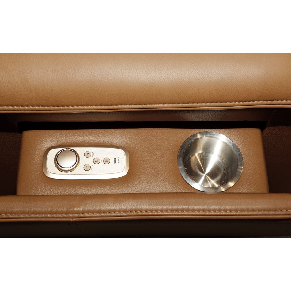 zadie camel power leather reclining console loveseat   