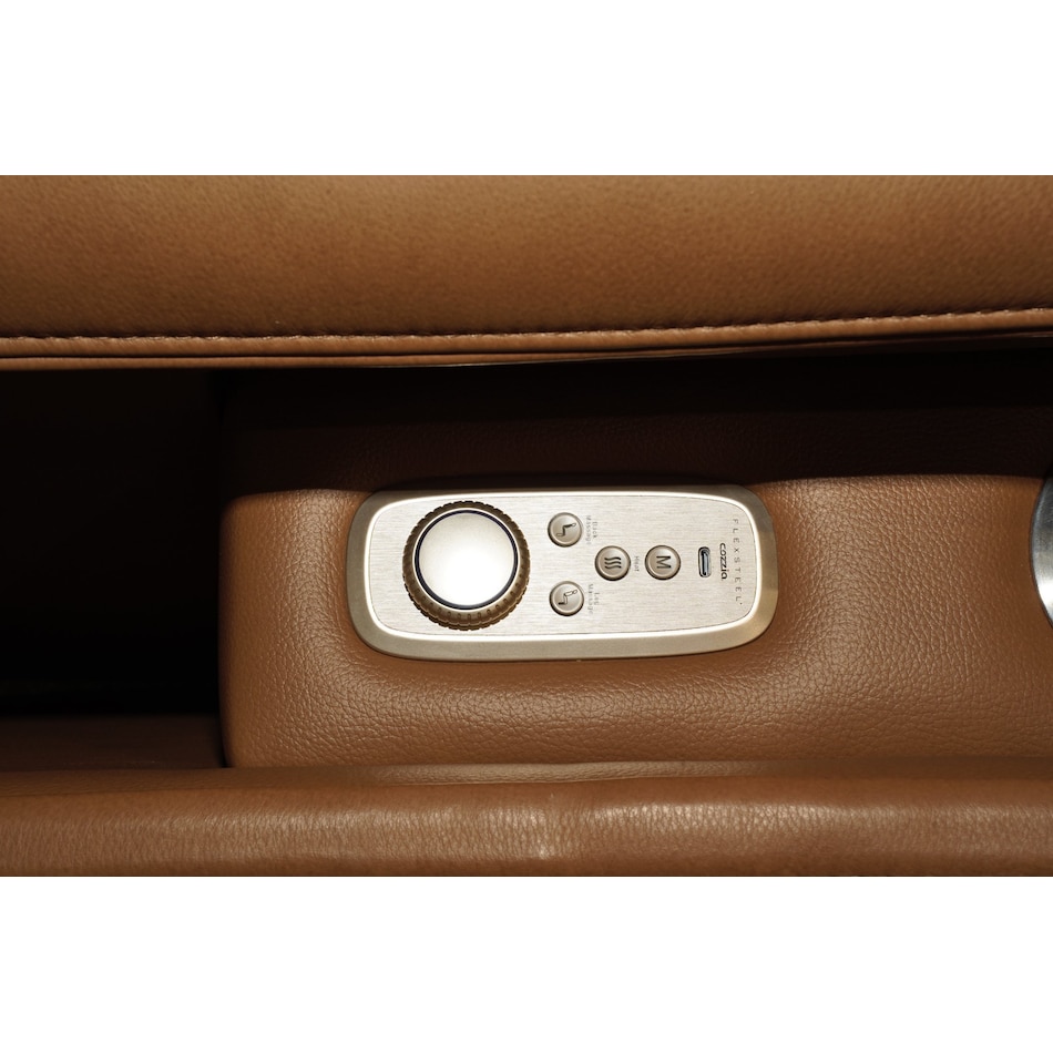zadie camel power leather reclining console loveseat   