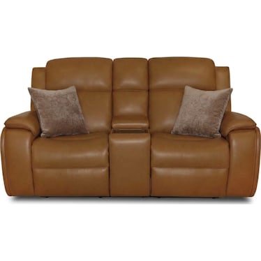 ZADIE LEATHER P5 RECLINING CONSOLE LOVESEAT WITH HEAT AND MASSAGE BY FLEXSTEEL