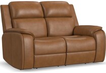 zadie camel power leather reclining loveseat   