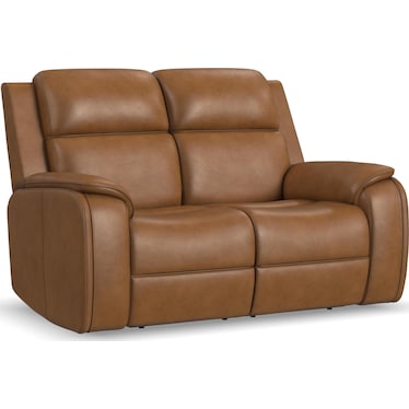 ZADIE LEATHER P5 RECLINING LOVESEAT WITH HEAT AND MASSAGE BY FLEXSTEEL