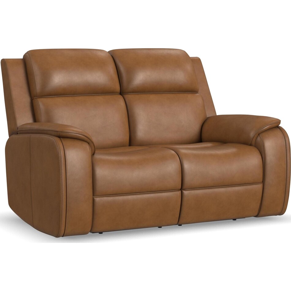 zadie camel power leather reclining loveseat   