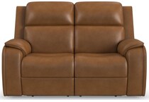 zadie camel power leather reclining loveseat   