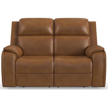 ZADIE LEATHER P5 RECLINING LOVESEAT WITH HEAT AND MASSAGE BY FLEXSTEEL