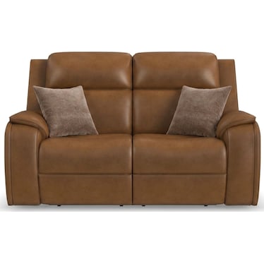 ZADIE LEATHER P5 RECLINING LOVESEAT WITH HEAT AND MASSAGE BY FLEXSTEEL
