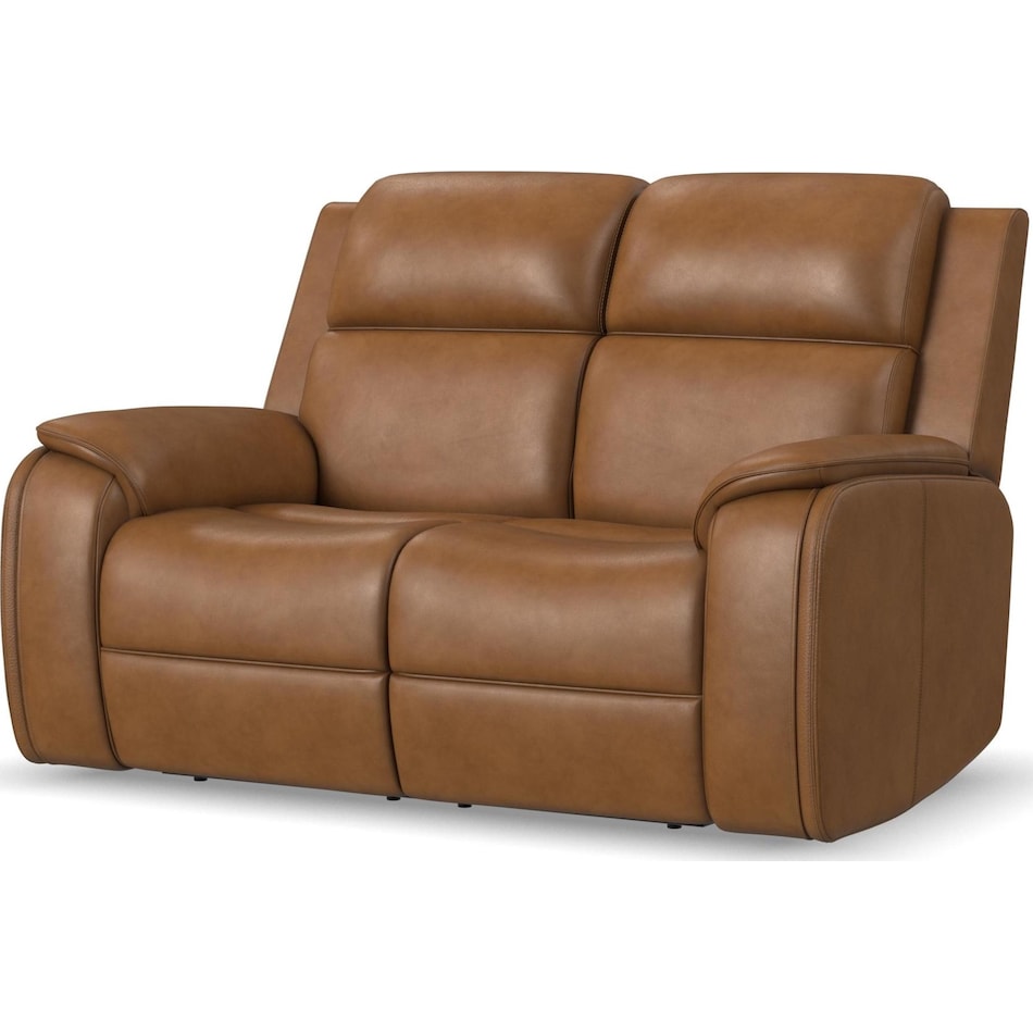 zadie camel power leather reclining loveseat   