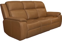 zadie camel power leather reclining sofa   