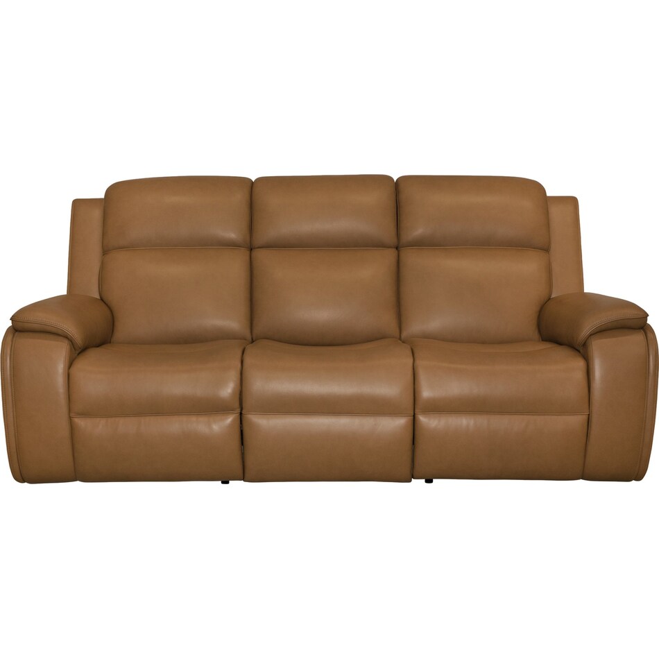 zadie camel power leather reclining sofa   