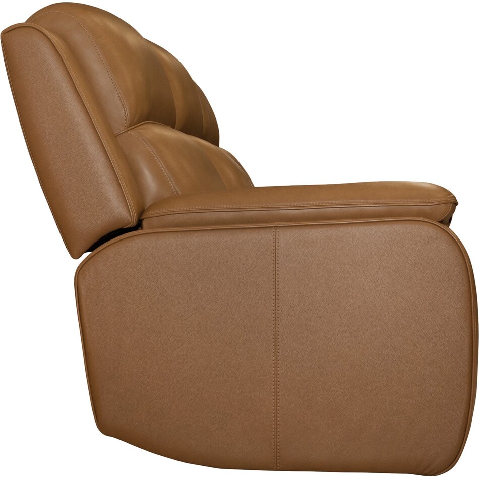 zadie camel power leather reclining sofa   