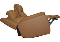 zadie camel power leather reclining sofa   