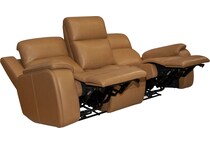 zadie camel power leather reclining sofa   