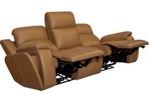 zadie camel power leather reclining sofa   