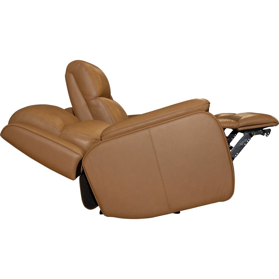 zadie camel power leather reclining sofa   