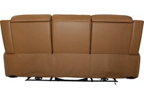 zadie camel power leather reclining sofa   