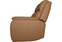 zadie camel power leather reclining sofa   