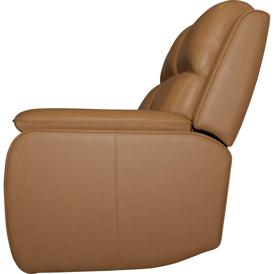 zadie camel power leather reclining sofa   