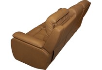 zadie camel power leather reclining sofa   