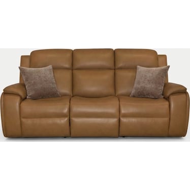 ZADIE LEATHER TRIPLE POWER RECLINING SOFA WITH HEAT AND MASSAGE BY FLEXSTEEL