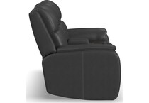 zadie charcoal power leather reclining console loveseat   