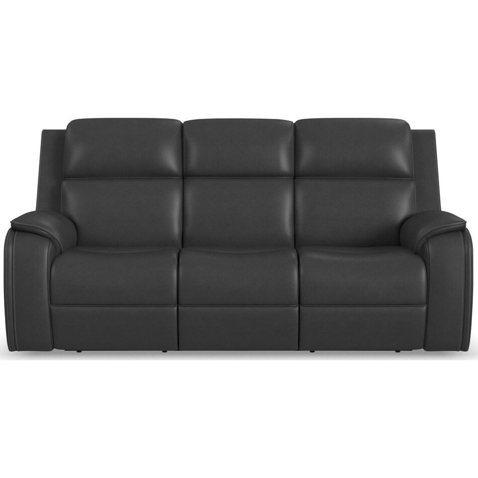 zadie charcoal power leather reclining sofa   