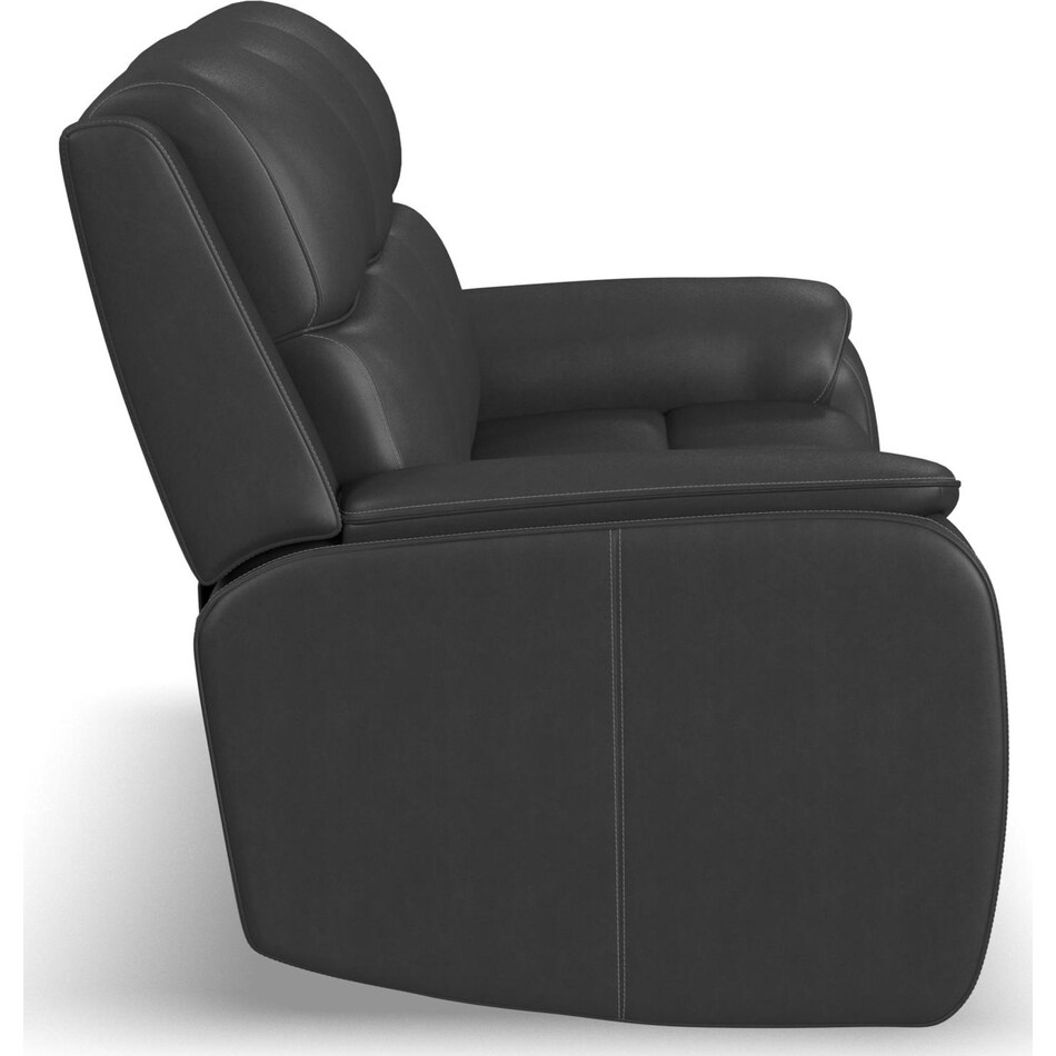 zadie charcoal power leather reclining sofa   