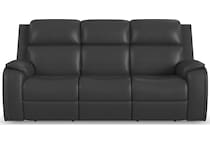 zadie charcoal power leather reclining sofa   
