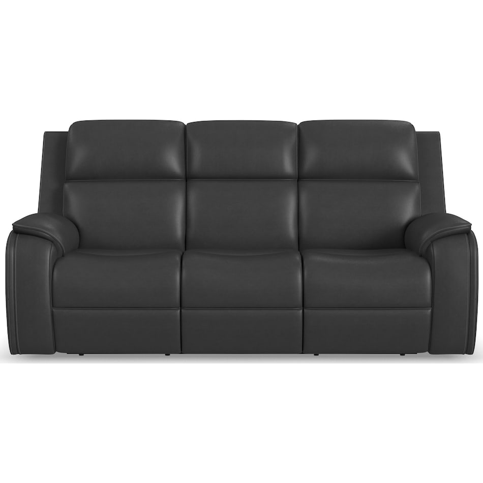 zadie charcoal power leather reclining sofa   