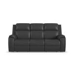 zadie charcoal power leather reclining sofa   