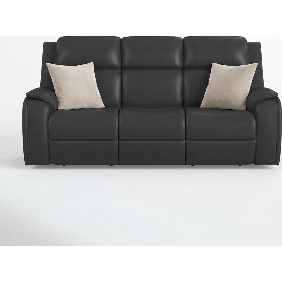 zadie charcoal power leather reclining sofa   