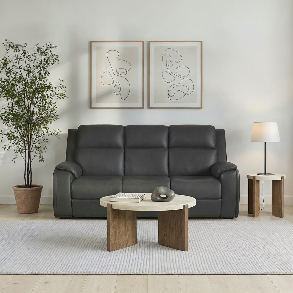 zadie power leather reclining sofa   