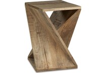 zalemont distressed brown accent table   